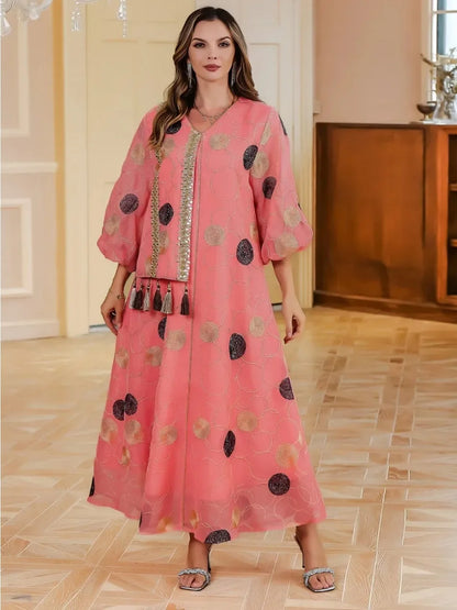 Abaya évasée festive