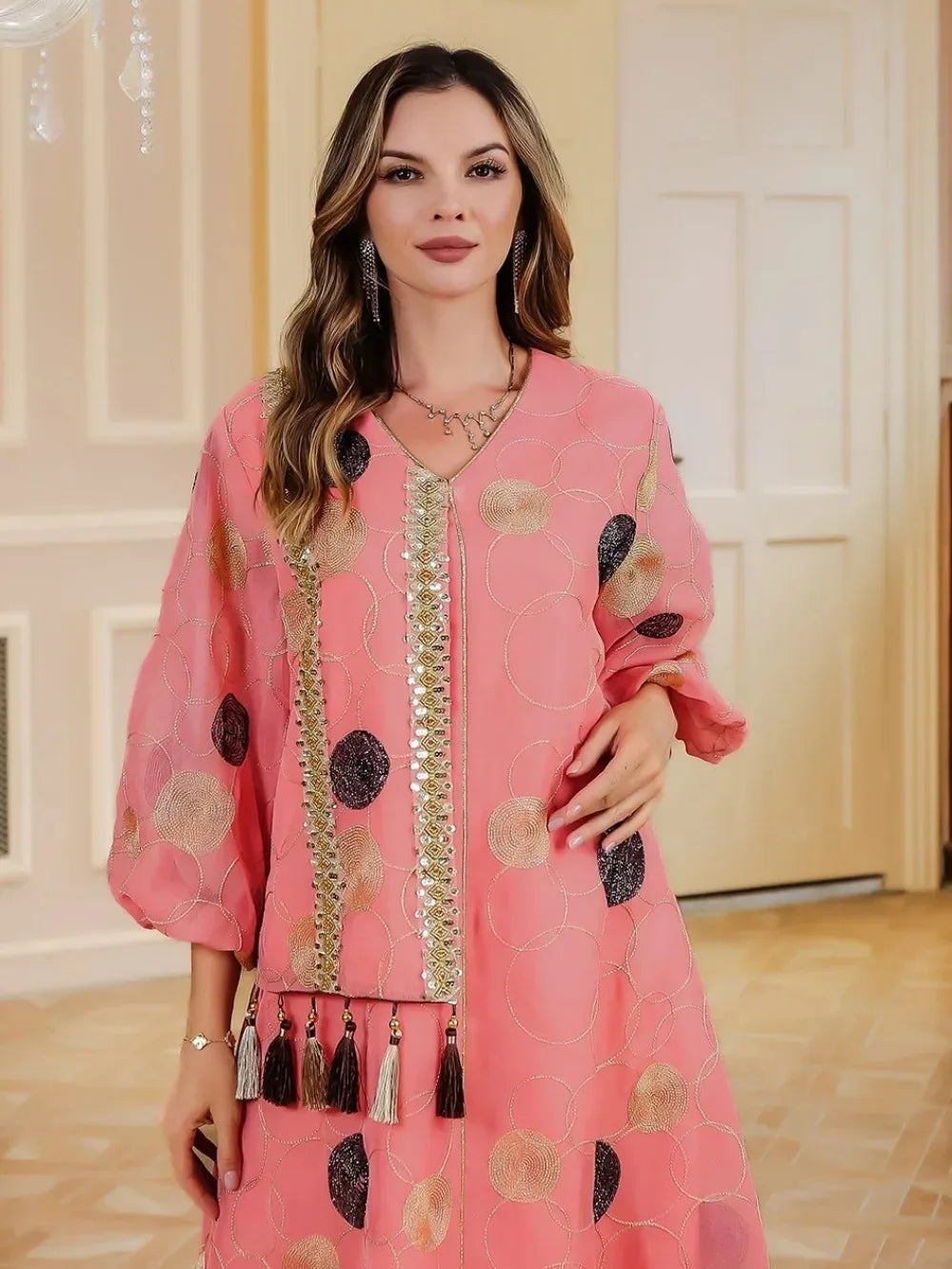 Abaya évasée festive