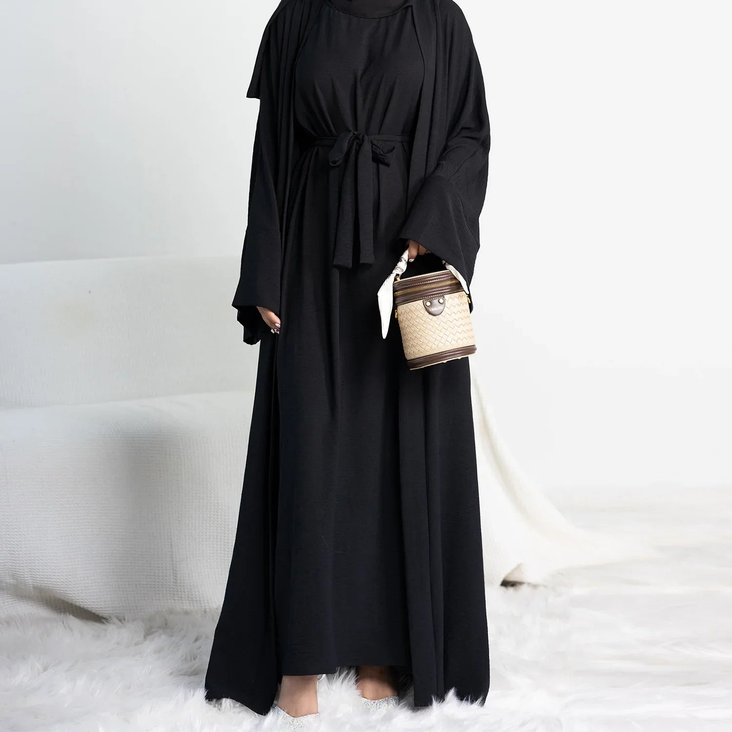 ensemble abaya cintrée noir