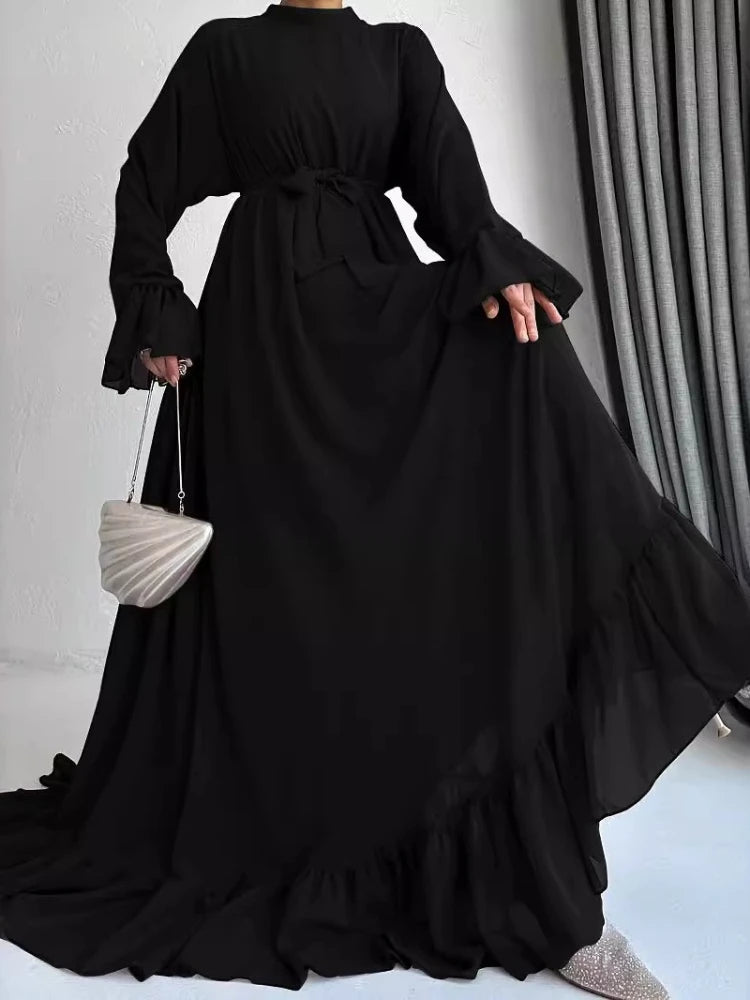 robe évasée musulmane noir